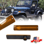 2X Amber Lens Front Side Marker Lights for Jeep J Series 