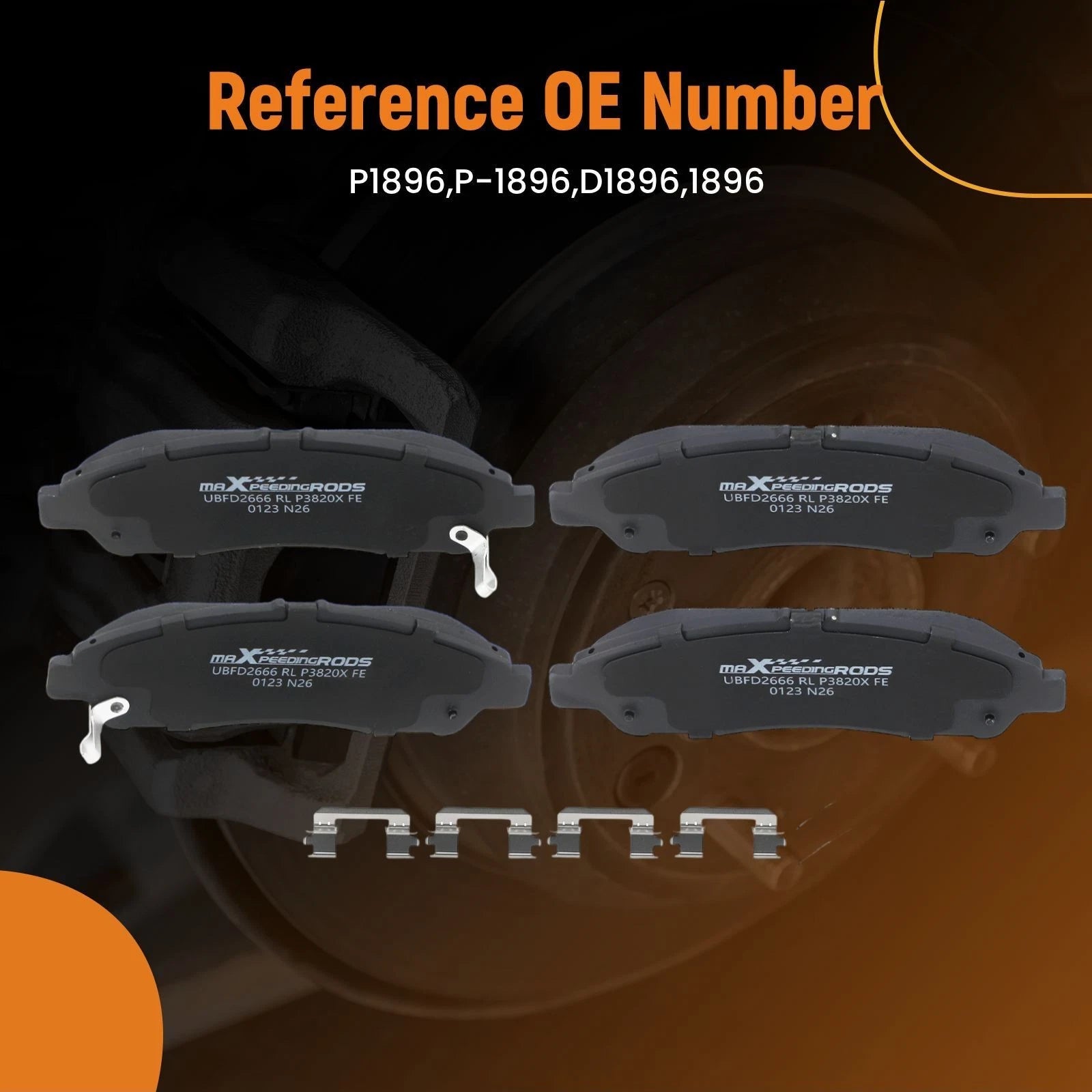 Front Disc Brake Pads Kit for Buick Enclave (2018–2020) Cadillac XT5 (2017–2020)