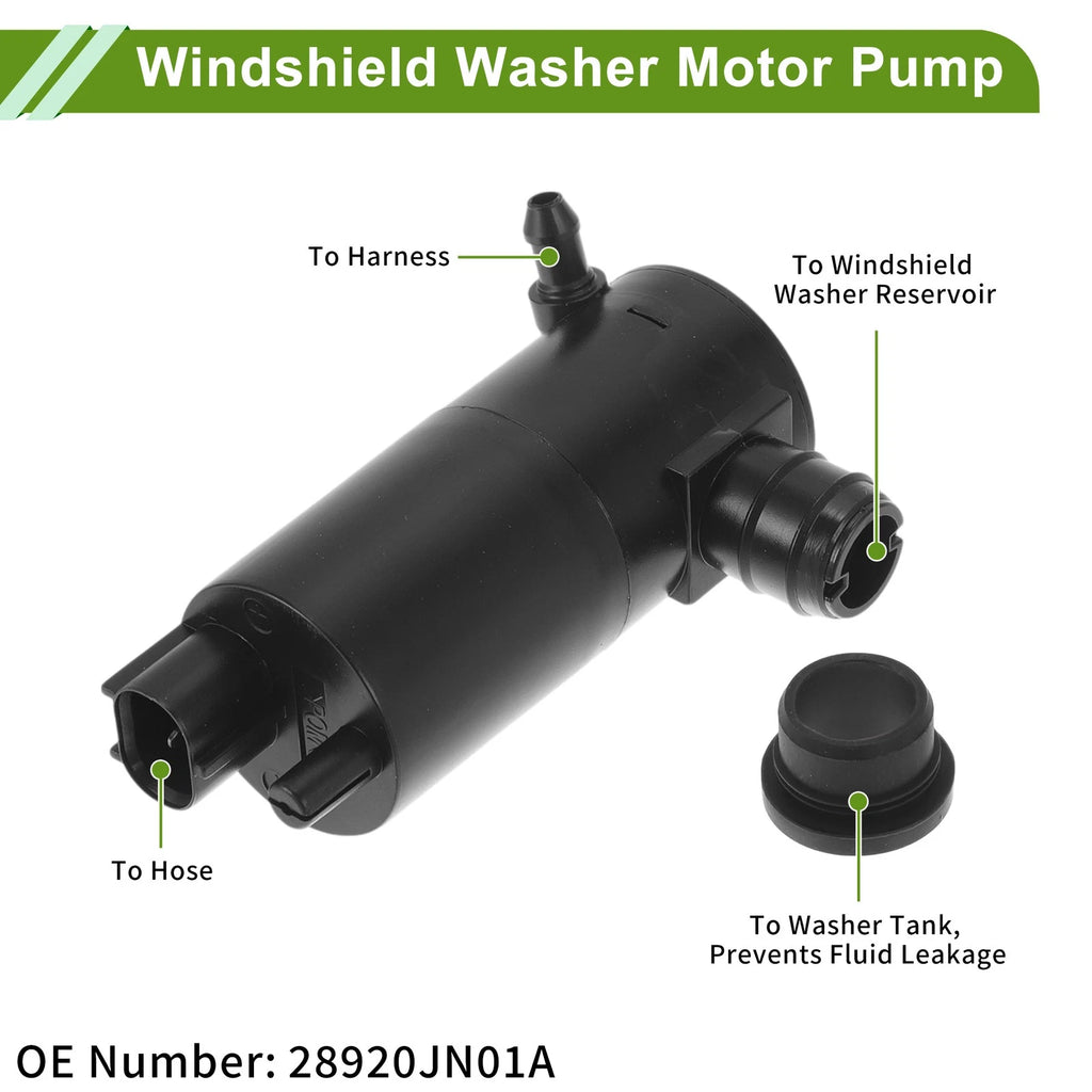 Windshield Washer Pump w/Grommet for Nissan (No. 28920JN01A)