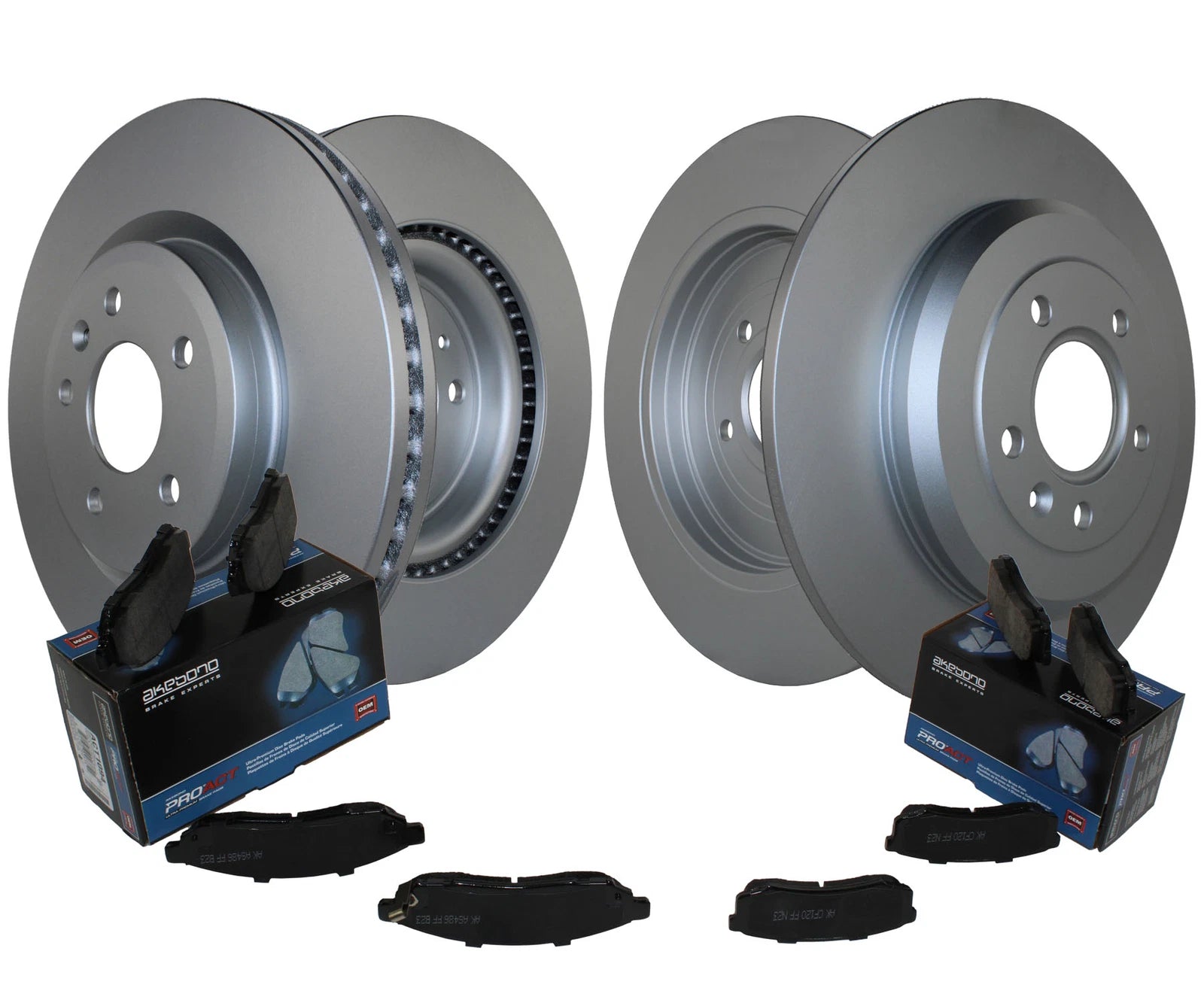 Front & Rear Brake Kit Disc Rotors & Akebono ProACT Pads for Ford Taurus
