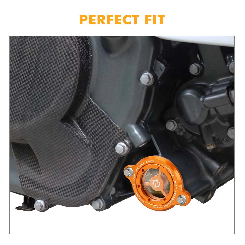 CNC Engine Oil Filter Cover Cap for KTM Duke 125/200/250/390 (2016–2023)
