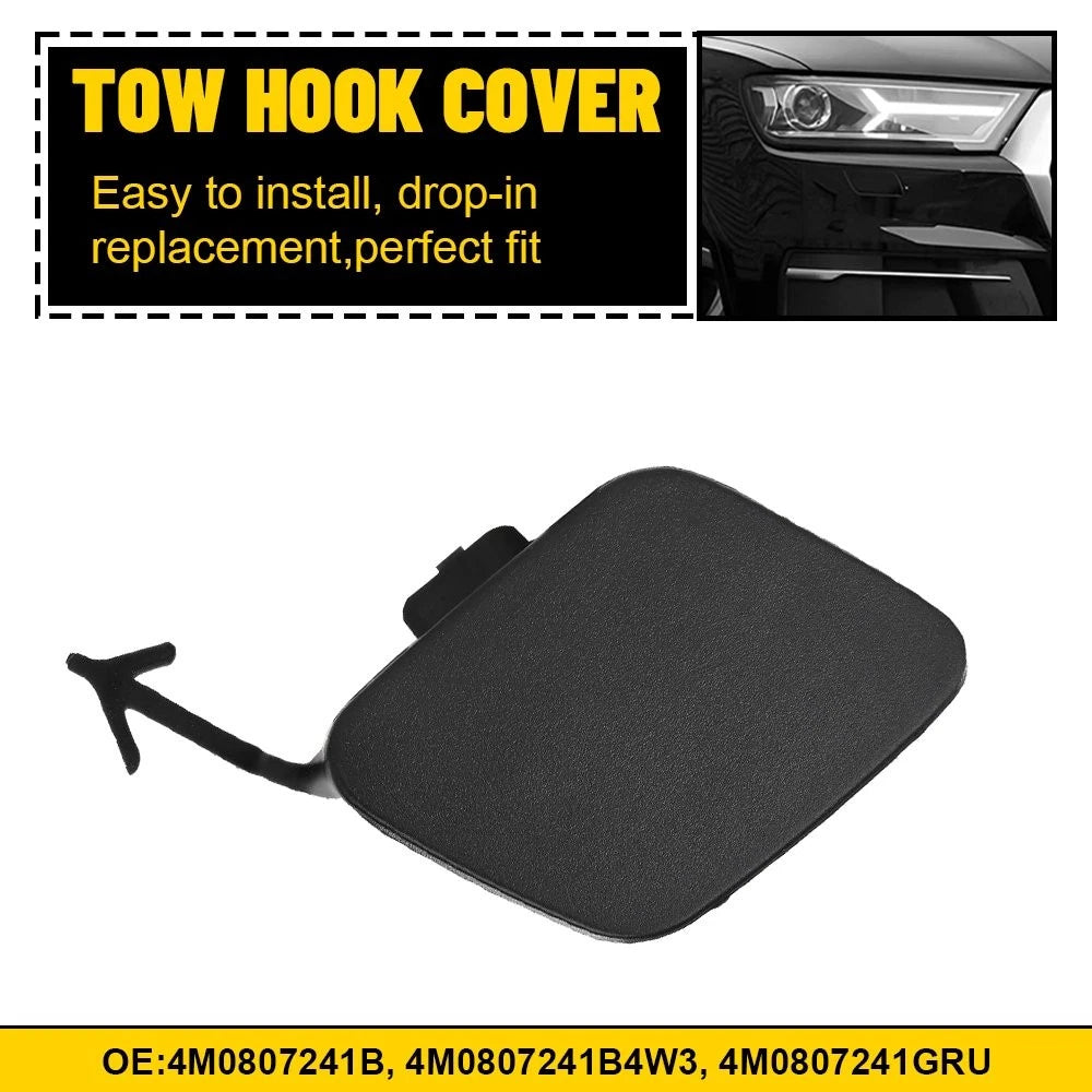 Front Bumper Tow Hook Eye Cover for Audi Q7 (2017–2019) 4M0807241B4W3 Black