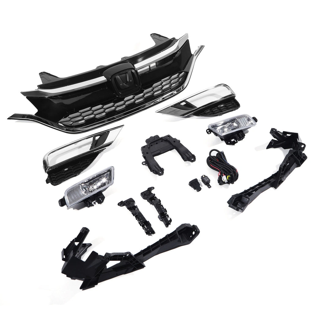Set of 11 Front Grille Fog Light Bezels Bracket Kit for Honda CR-V (2015–2016)
