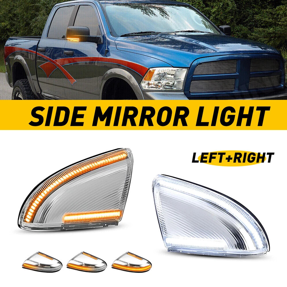 Pair of Sequential LED Mirror Turn Signal Puddle Lights for Dodge Ram 1500 (2009–2018)