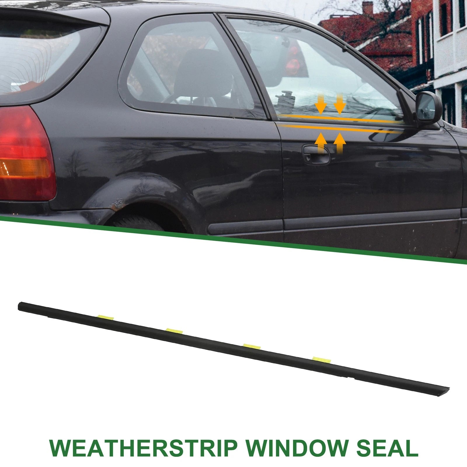 1pc Front Left Weatherstrip Window Seal No. 72450S04003 for Honda Civic (1996–2000)
