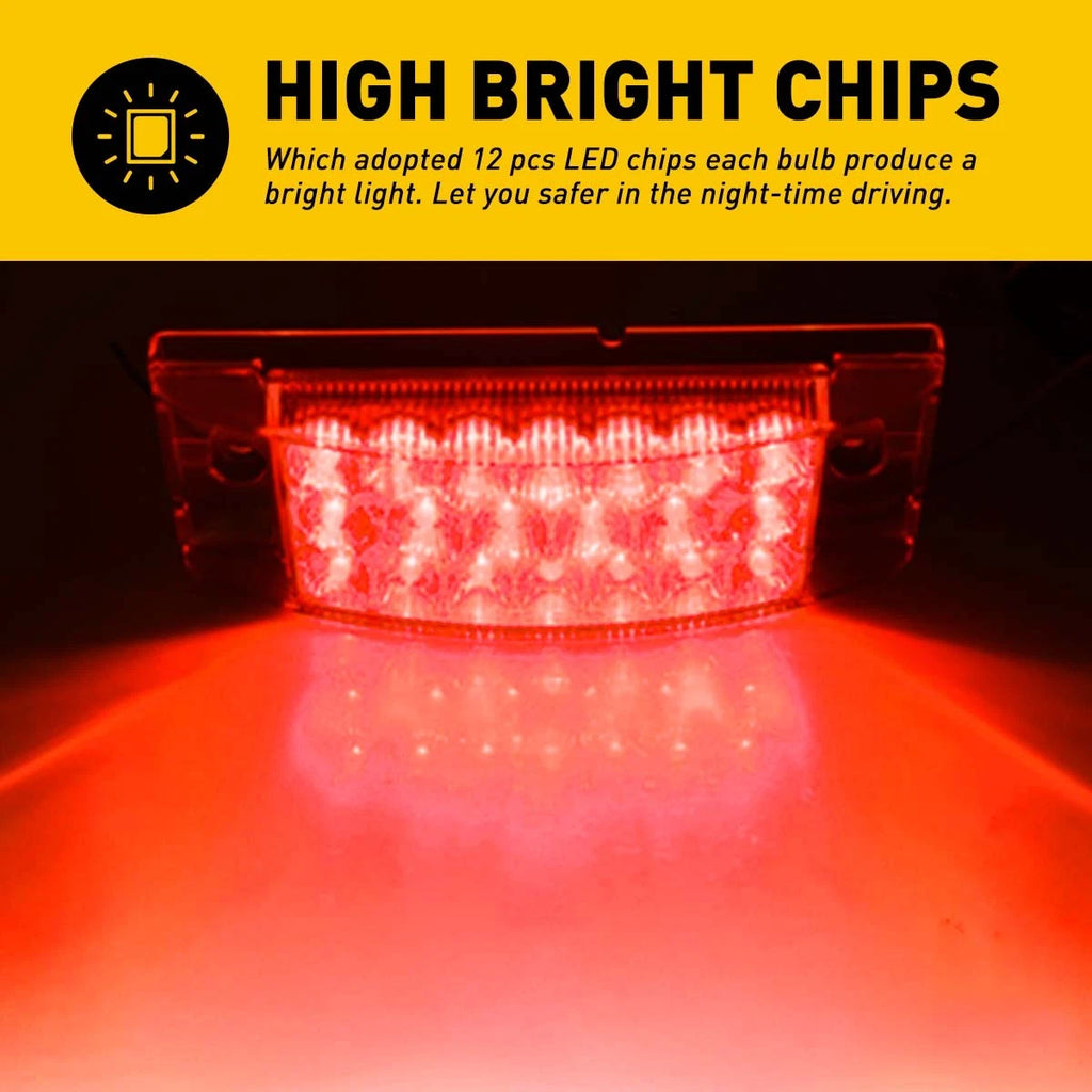 2X Amber Red 2.6" Side Marker Lights for Car Truck Trailer RV