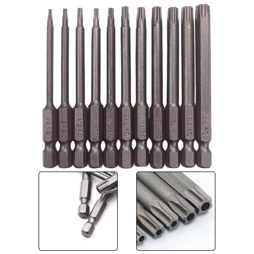 11pcs 75mm Hex Torx Screwdriver Bits Set for Reliable Hand Tool Use
