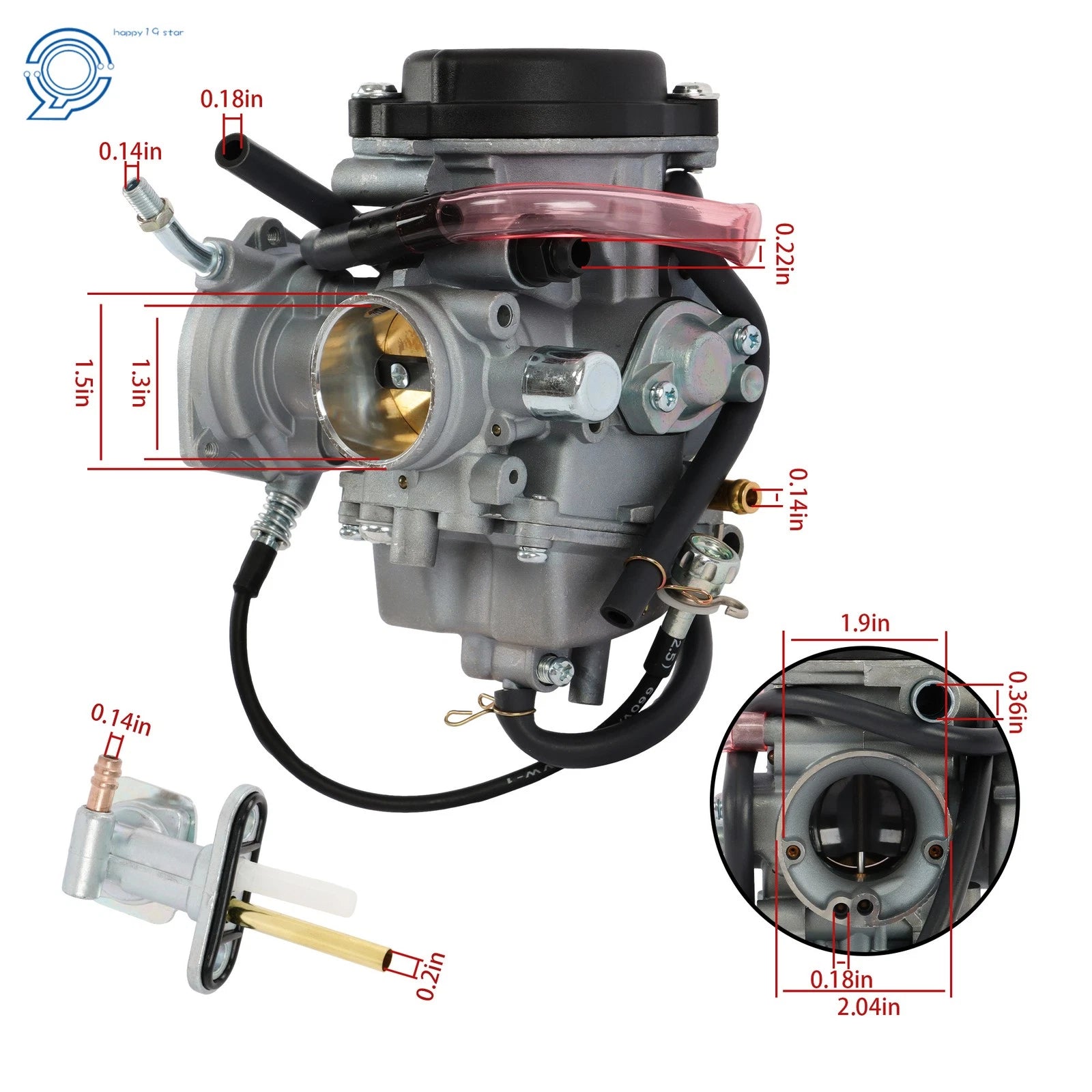 Carburetor Kit for Yamaha Big Bear Wolverine Kodiak Grizzly 250 350 400 450 (2000–2006)