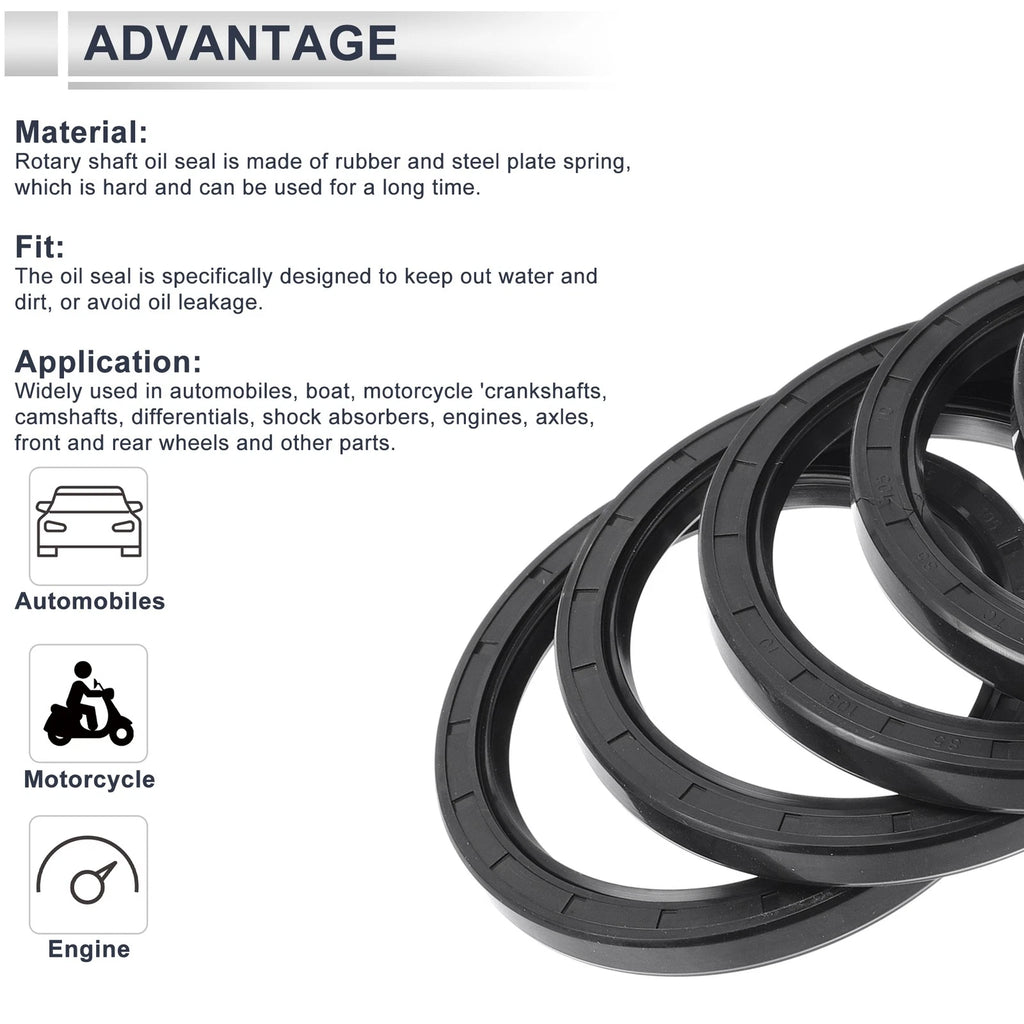 Set of 5 Oil Seal Ring 85x105x10mm for Rotary Shaft (Nitrile Rubber)