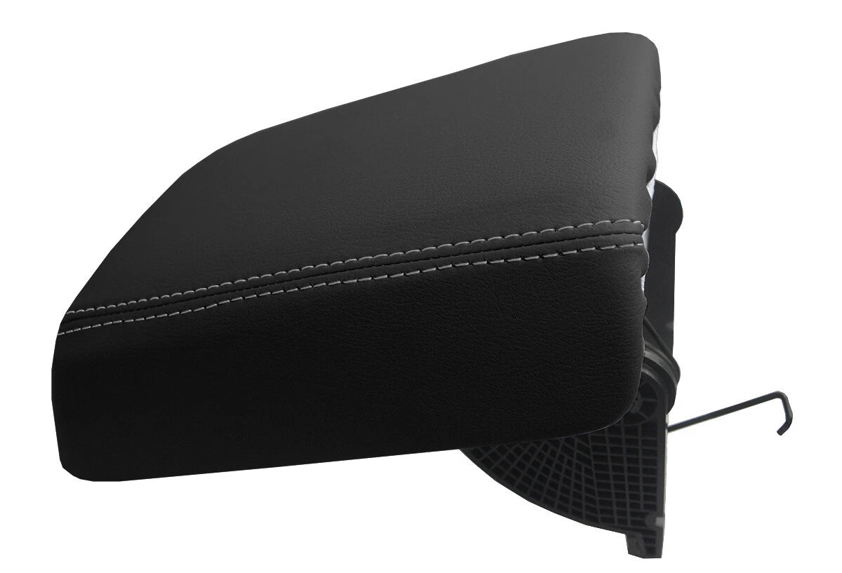 Leather Console Lid Armrest Cover for Chevrolet Malibu (2013–2015) Gray Stitch