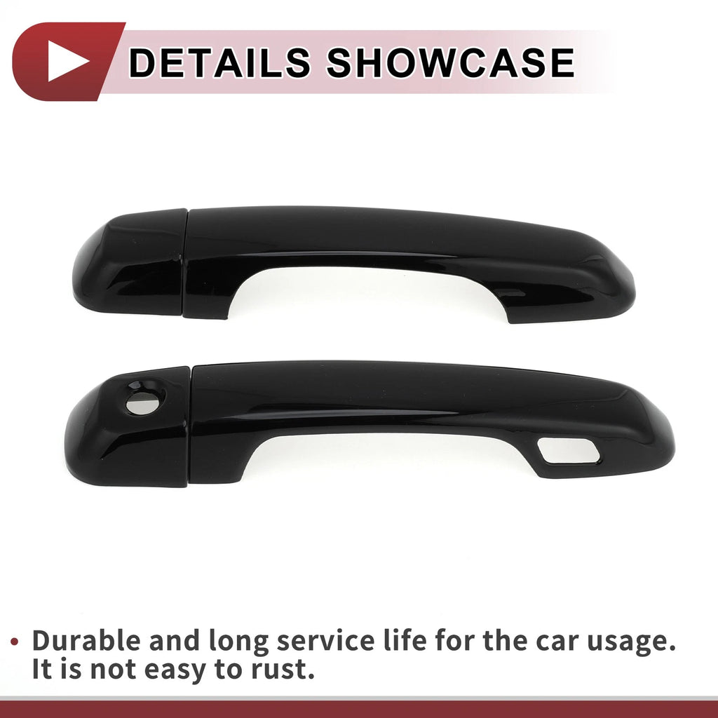 Set of 4 Car Door Handle Covers for Toyota Land Cruiser  Gloss Black ABS