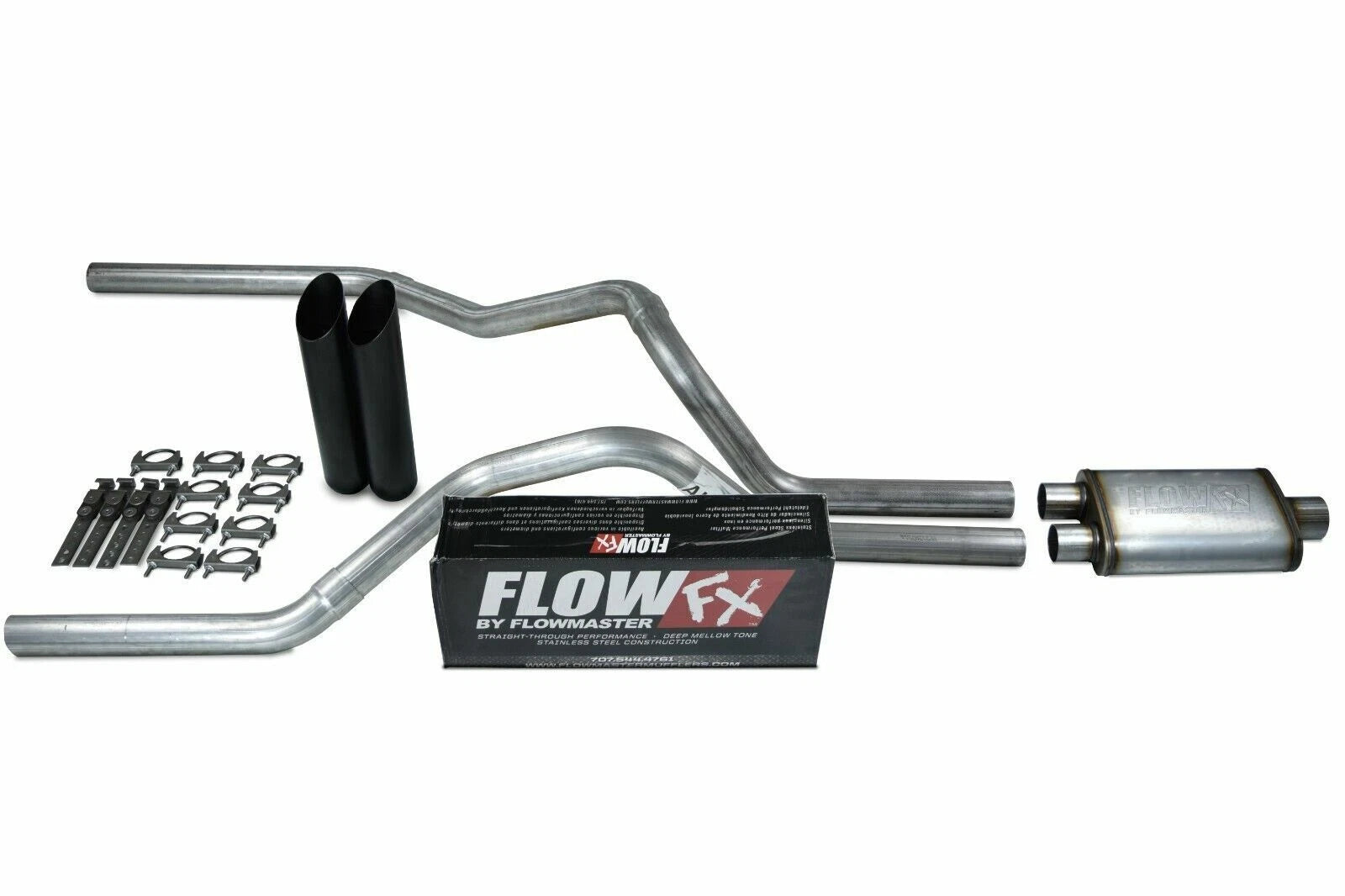 2.5" Dual Exhaust Kit for Ford F150 (2021–2025) Flowmaster Flow FX Black Tip