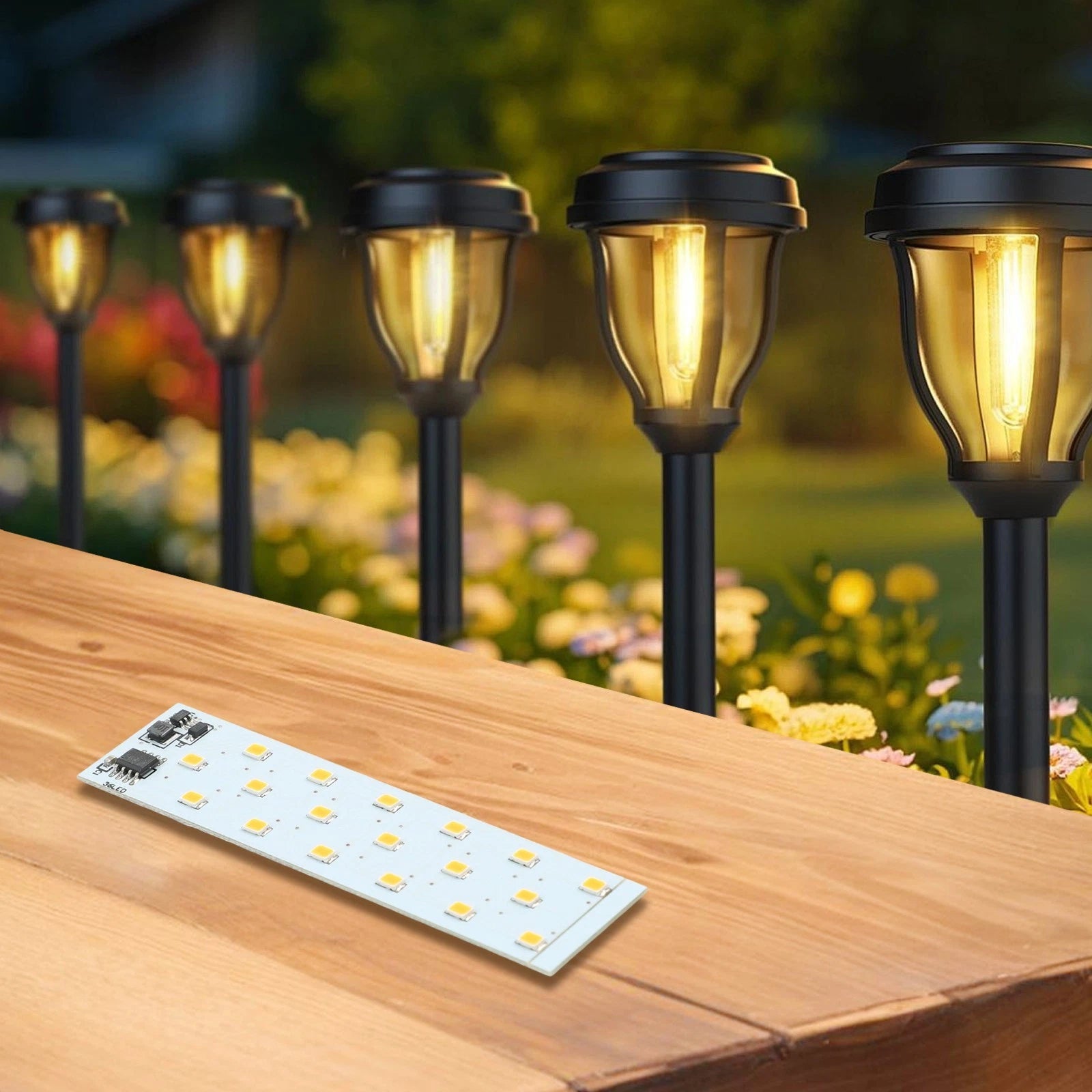 36 LED Solar Flame Light Circuit Board for Candle Lamp Decoration