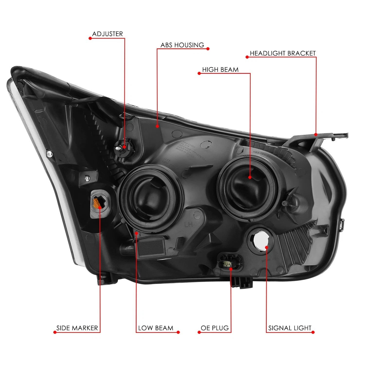 OE Style Black Housing Amber Corner Headlight for Ford Transit 150-350 (2015–2023)