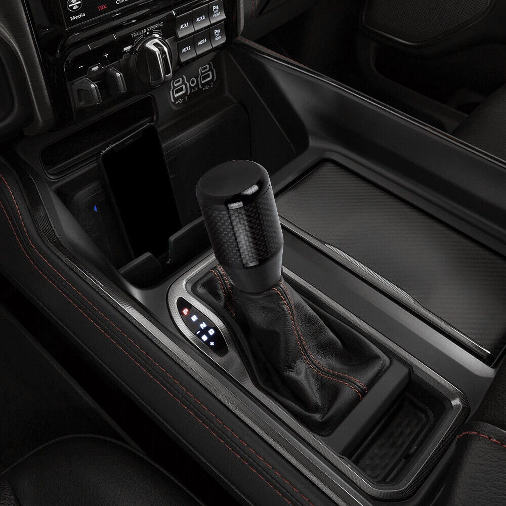 Aluminum Black Carbon Fiber Trim Manual Gear Shift Knob