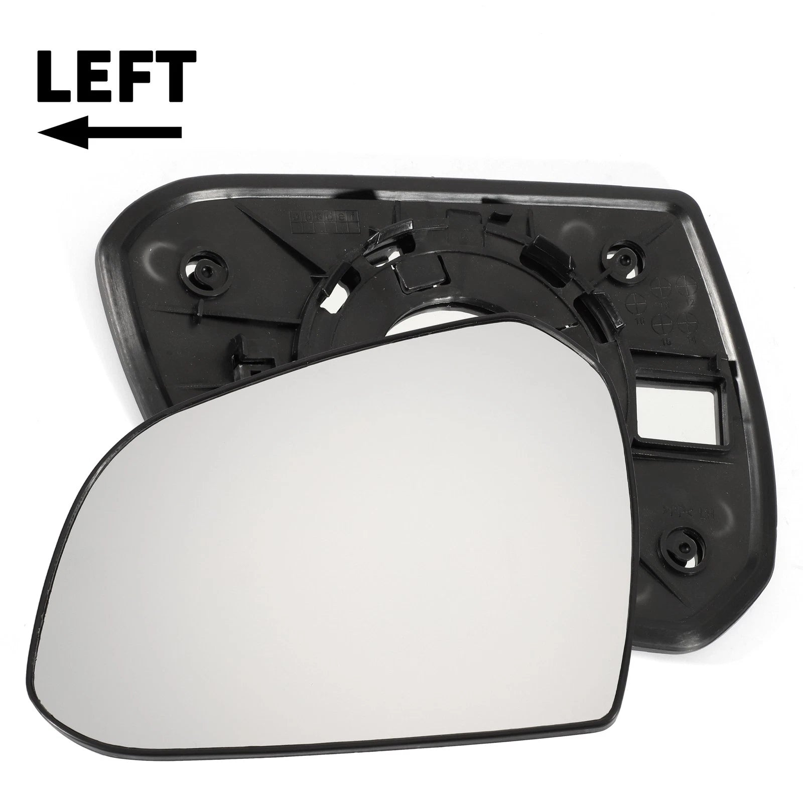 Left Side White Mirror Glass for Hyundai I10 (2013–2019)