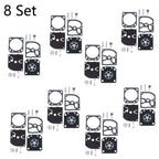 Set of 8 Carburetor Gasket Kits for ZAMA RB-129 C1M-W26A C1M-W26B C1M-W26C