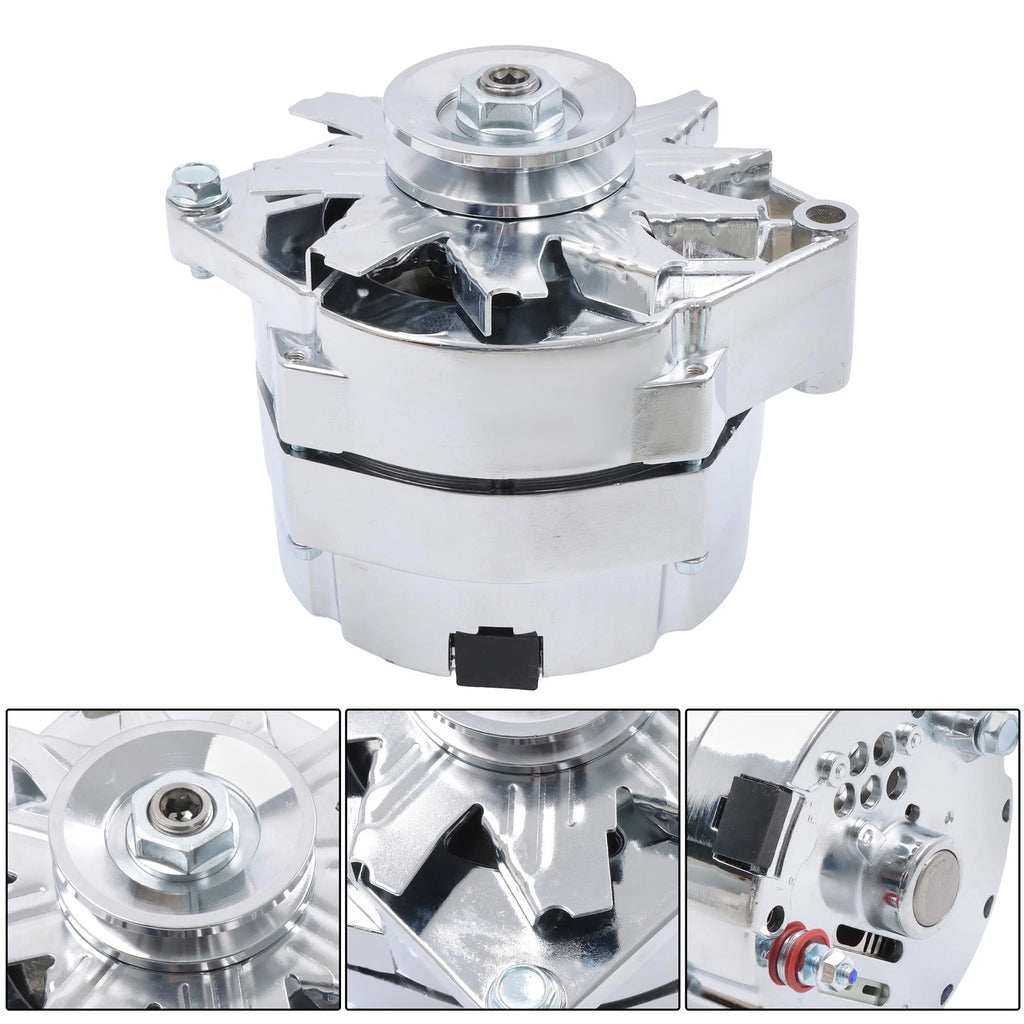 Chrome Alternator for Chevy BBC SBC 12V 110Amp (1975–1985)