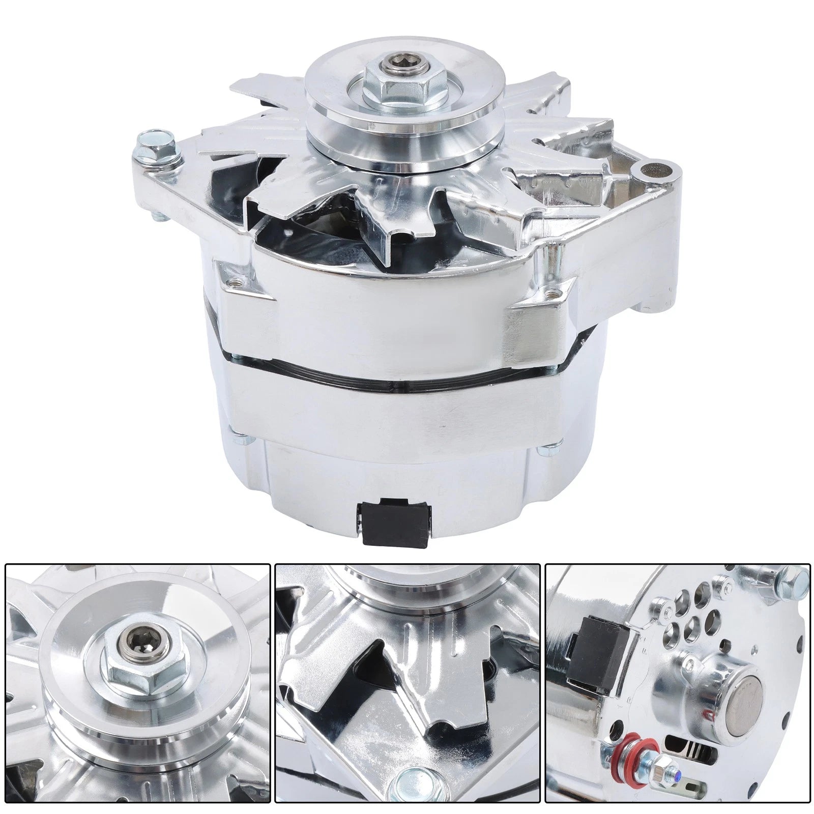 Chrome Alternator for Chevy BBC SBC 12V 110Amp (1975–1985)