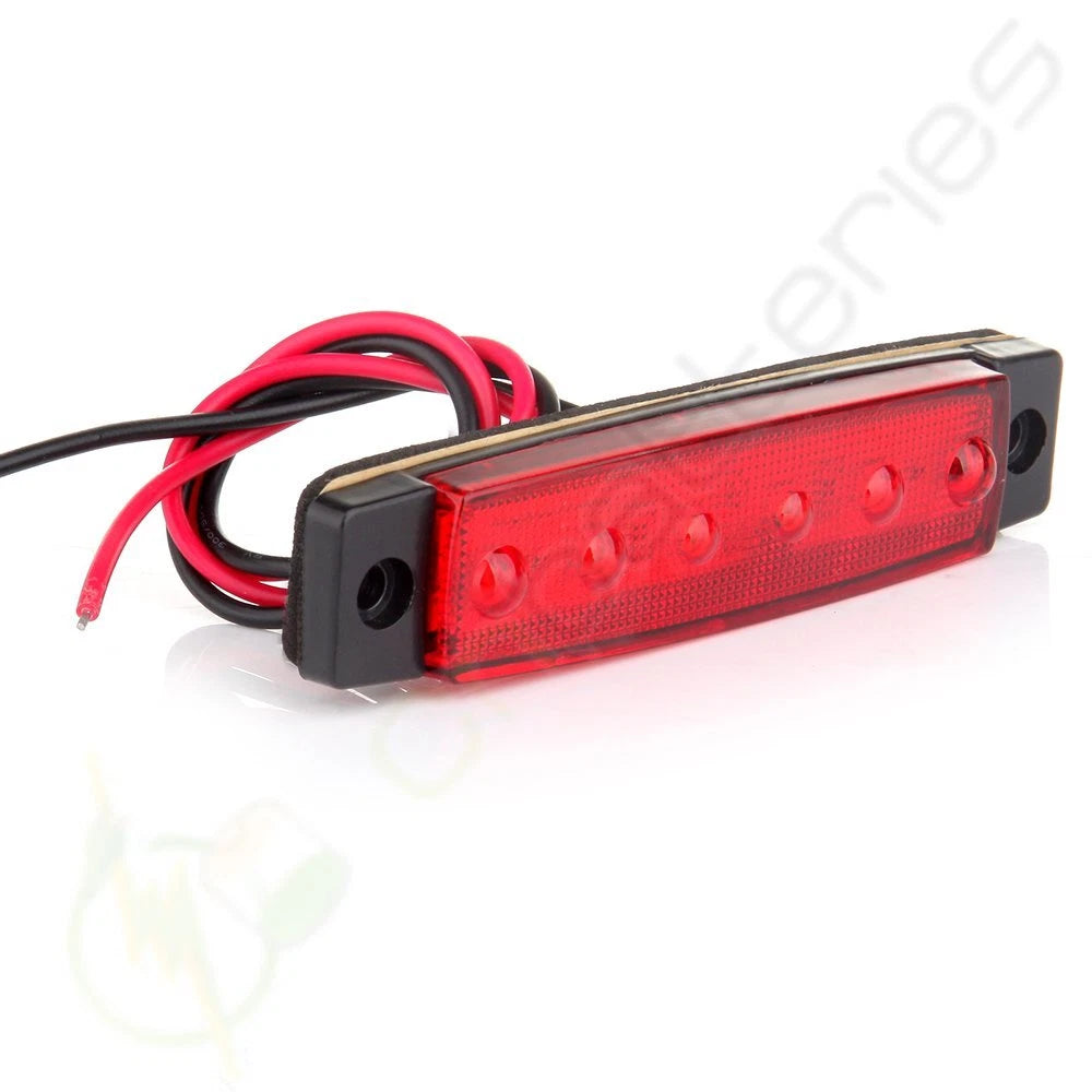 5 Pair LED Clearance Light for Bus Van Trailer (6 LED, 2 Wire)