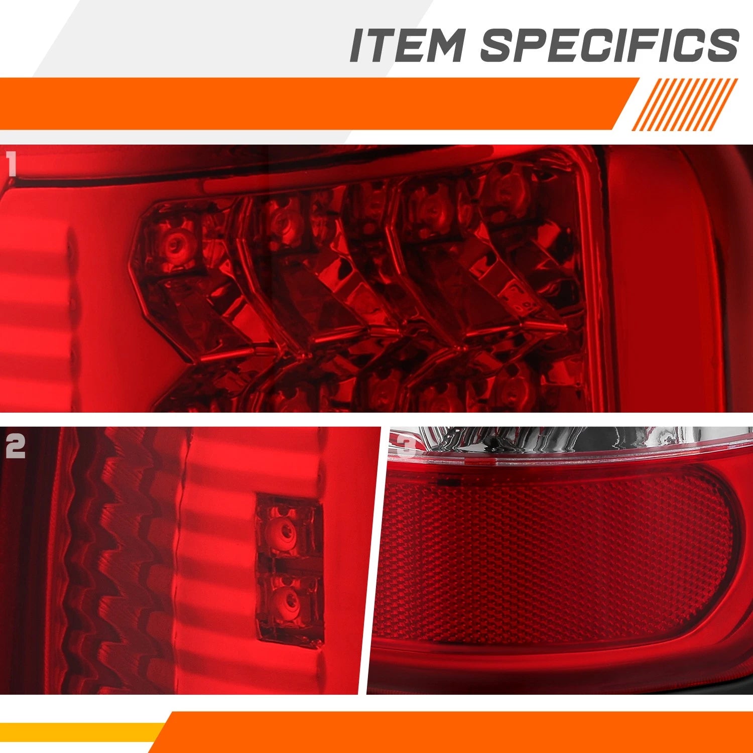 LED Tail Lights for Dodge Ram Pickup (1994–2002) - Red Pair