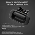 Tailgate Handle Latch & Bezel Trim w/ Rod Clips for Chevy Silverado GMC Sierra (2014–2023)