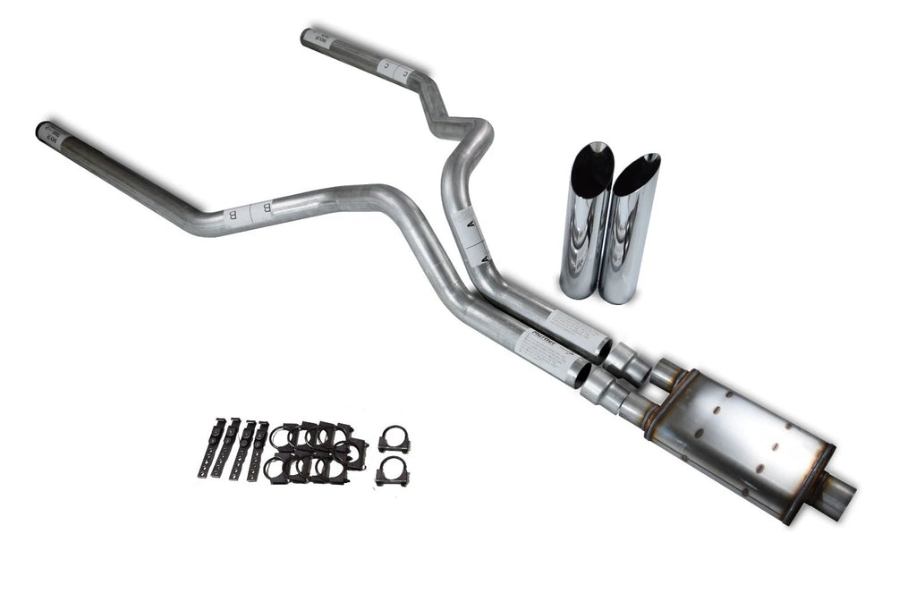 3" Dual Exhaust Kit for Ford F150 (2015–2020) with Slash Tips