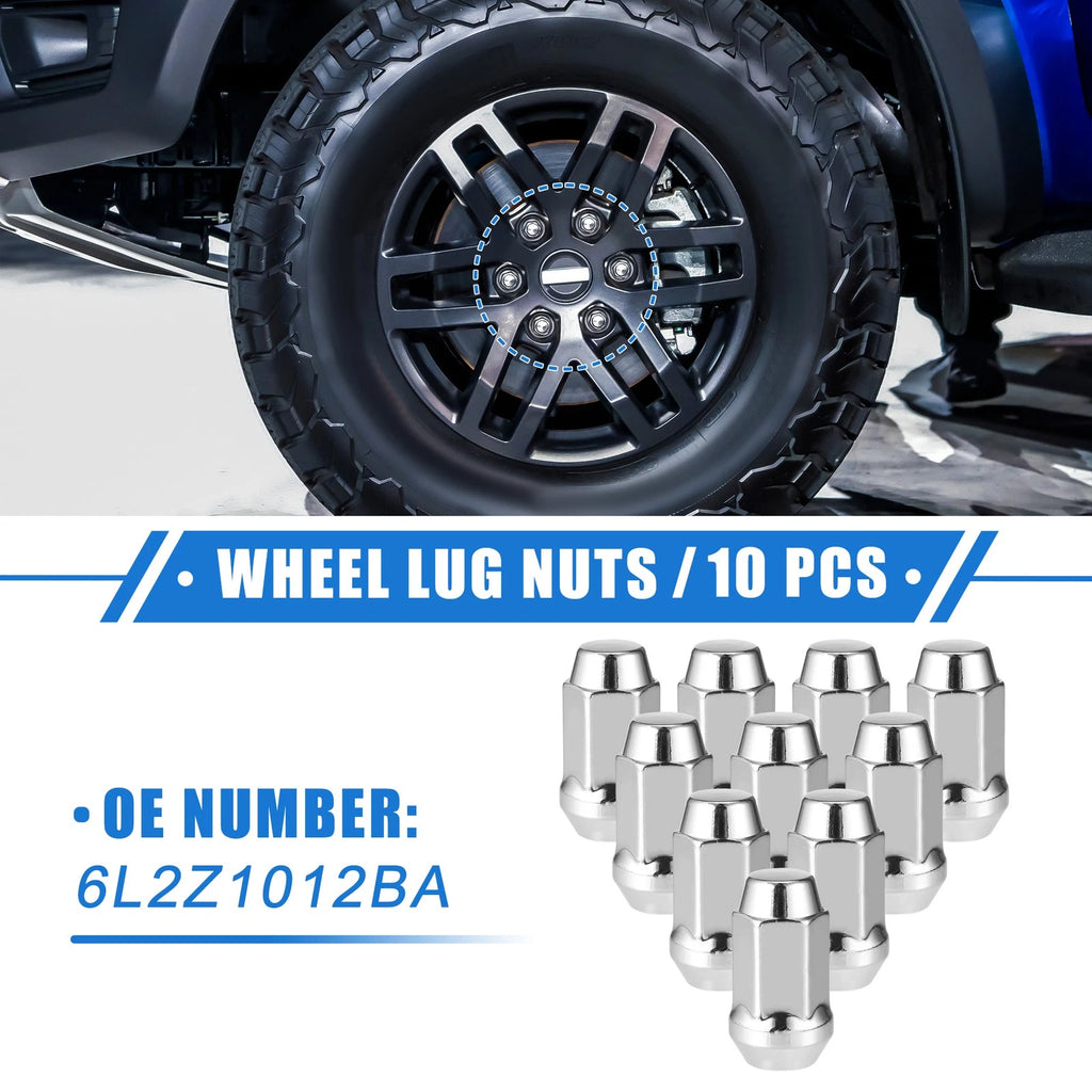 10 Pcs Wheel Lug Nuts for Ford Explorer, Lincoln MKS (1/2-20)