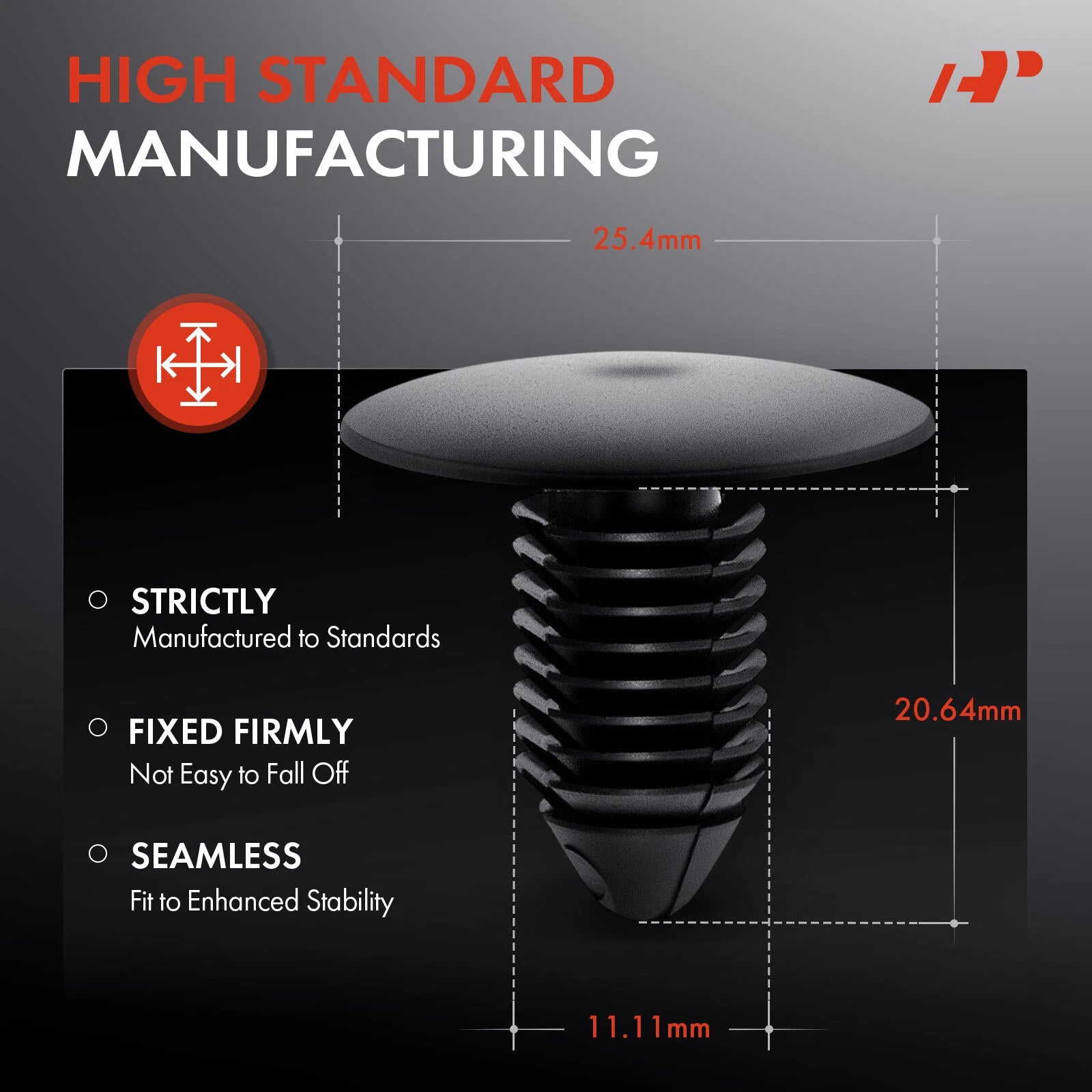 20Pcs 11.11mm Nylon Radiator Apron Panel Retainer for Chevy GMC (2019–2024)