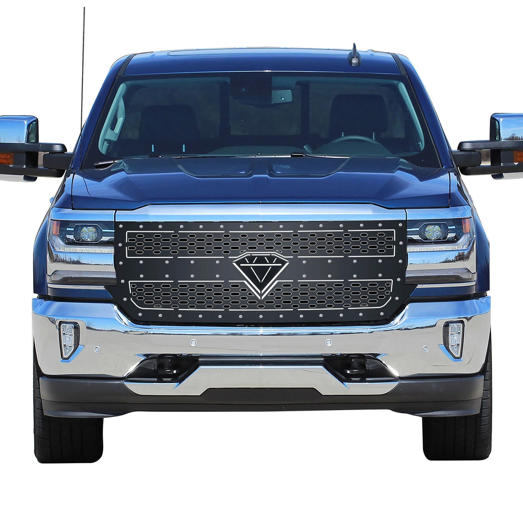Black Laser Cut Grille for Chevy Silverado 1500 (2016-2019)