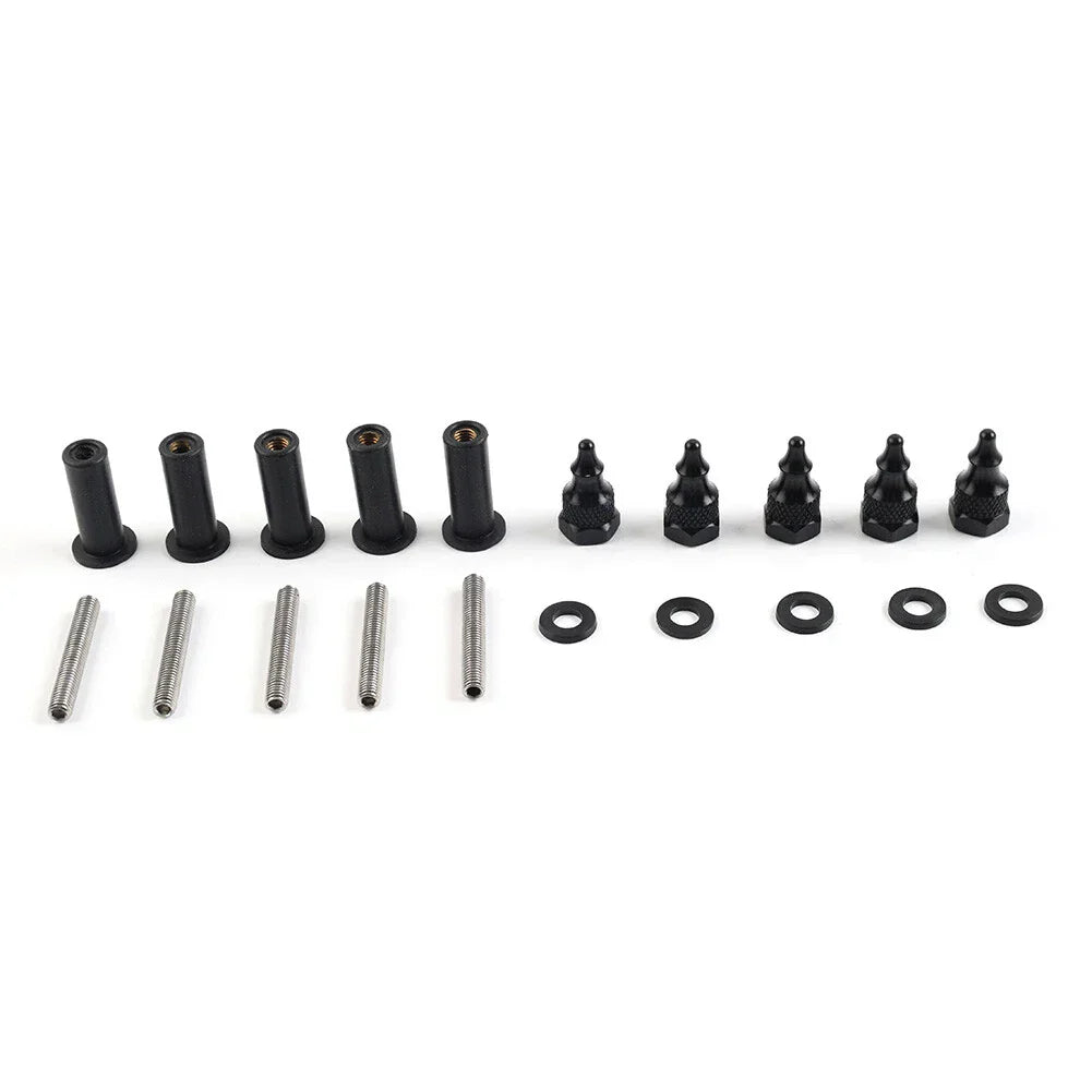 Black Windshield Well Nut Bolt Screws for Harley Road Glide (2015-2023)