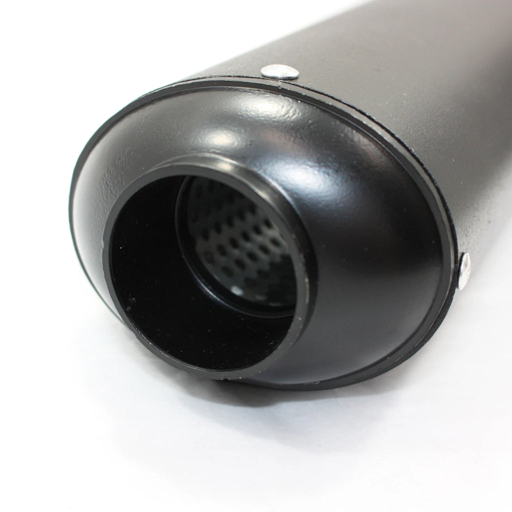 38mm Matt Black Alloy Exhaust Muffler + Clamp for PIT Trail Dirt Bike (125cc-150cc)