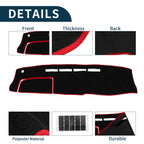 Dashboard Cover Mat for Toyota Hiace (2004–2024) with Sticker Black Red