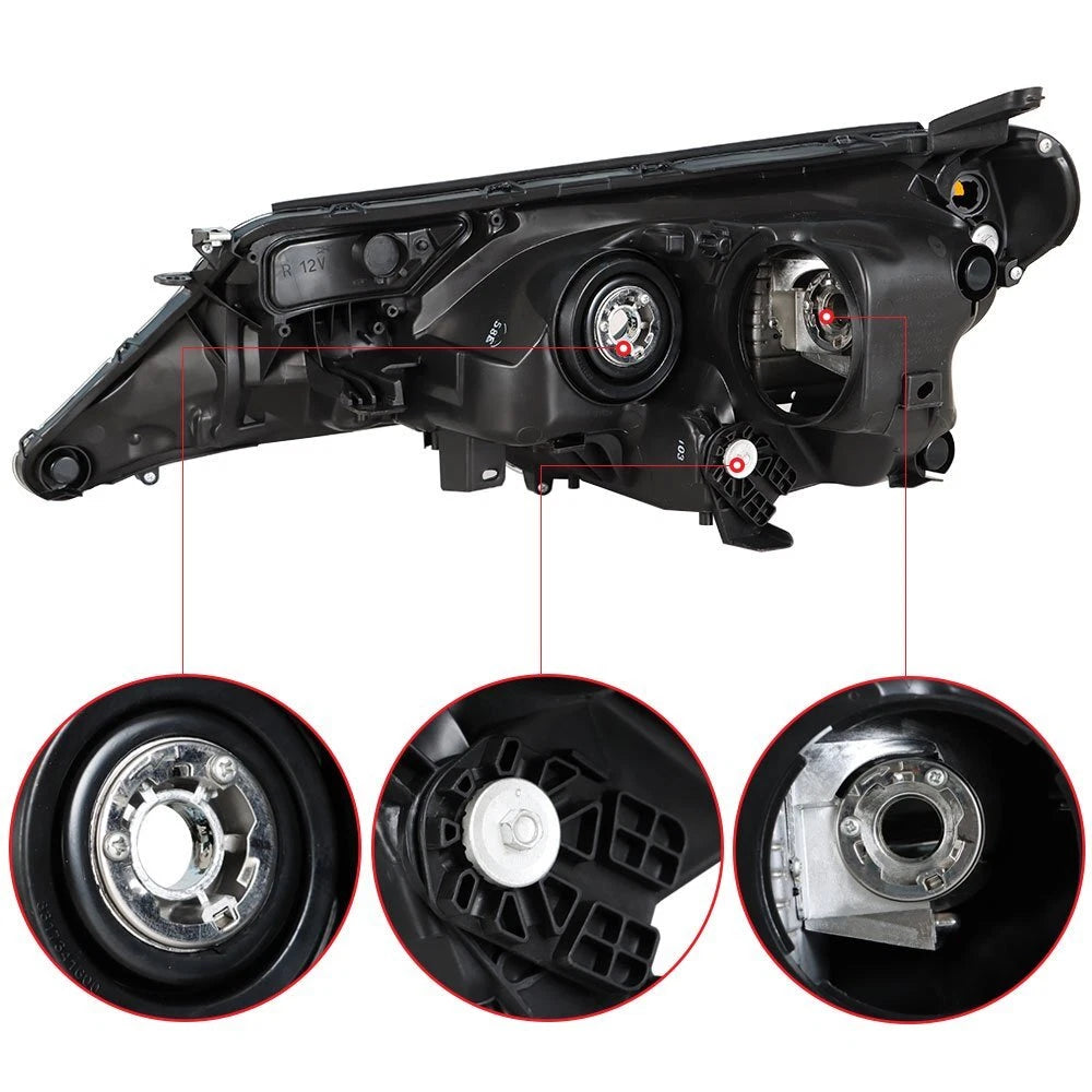 Set of 2 Front Headlight Assemblies for Toyota RAV4 (2013–2015) Clear Lens