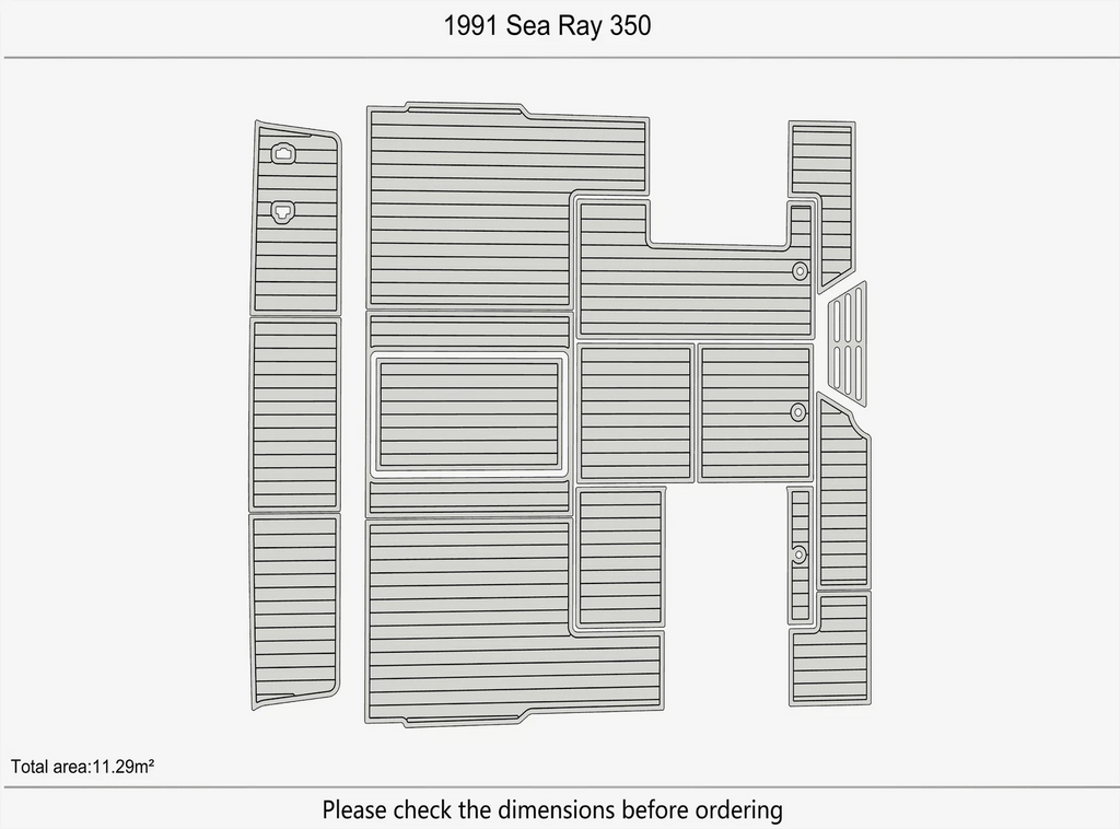 EVA Pads for Sea Ray 350 Boat (1991) - Swim Platform Cockpit Flooring Mat