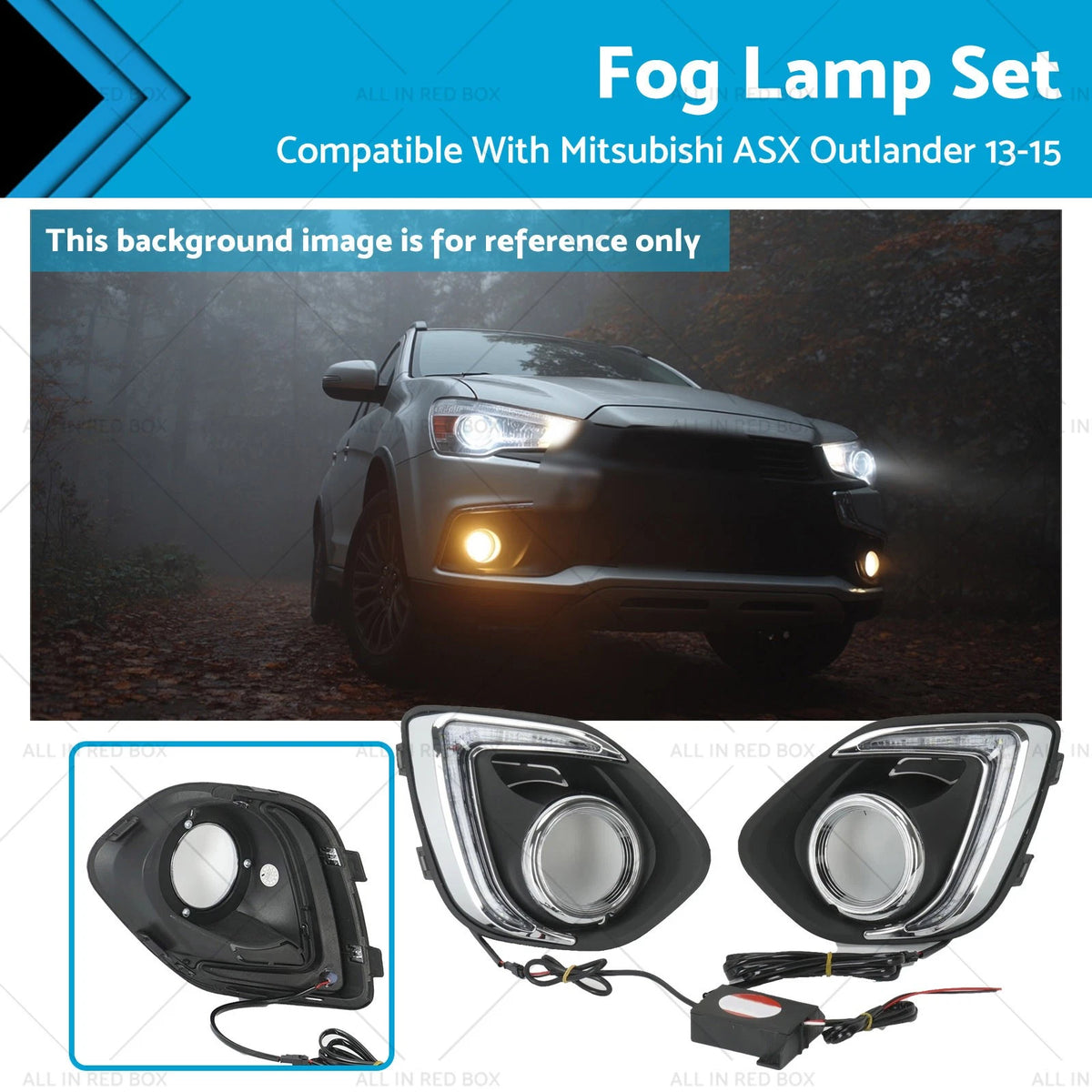 Pair Front Fog Light Lamp LED for Mitsubishi ASX Outlander (2013–2015)