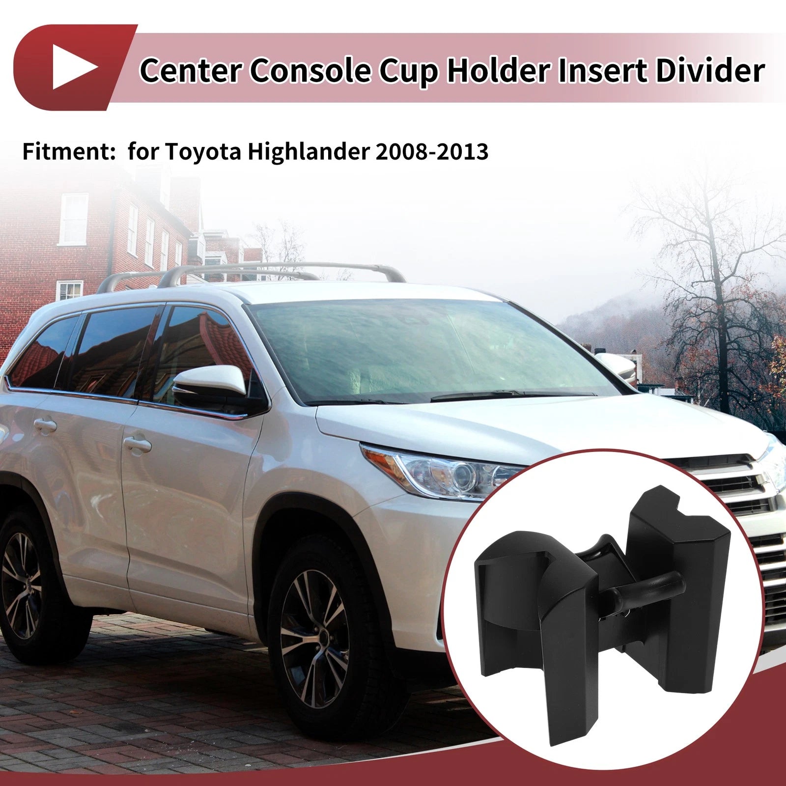 Cup Holder Divider Insert for Toyota Highlander (2008–2013) No. 556180E090/556180E060