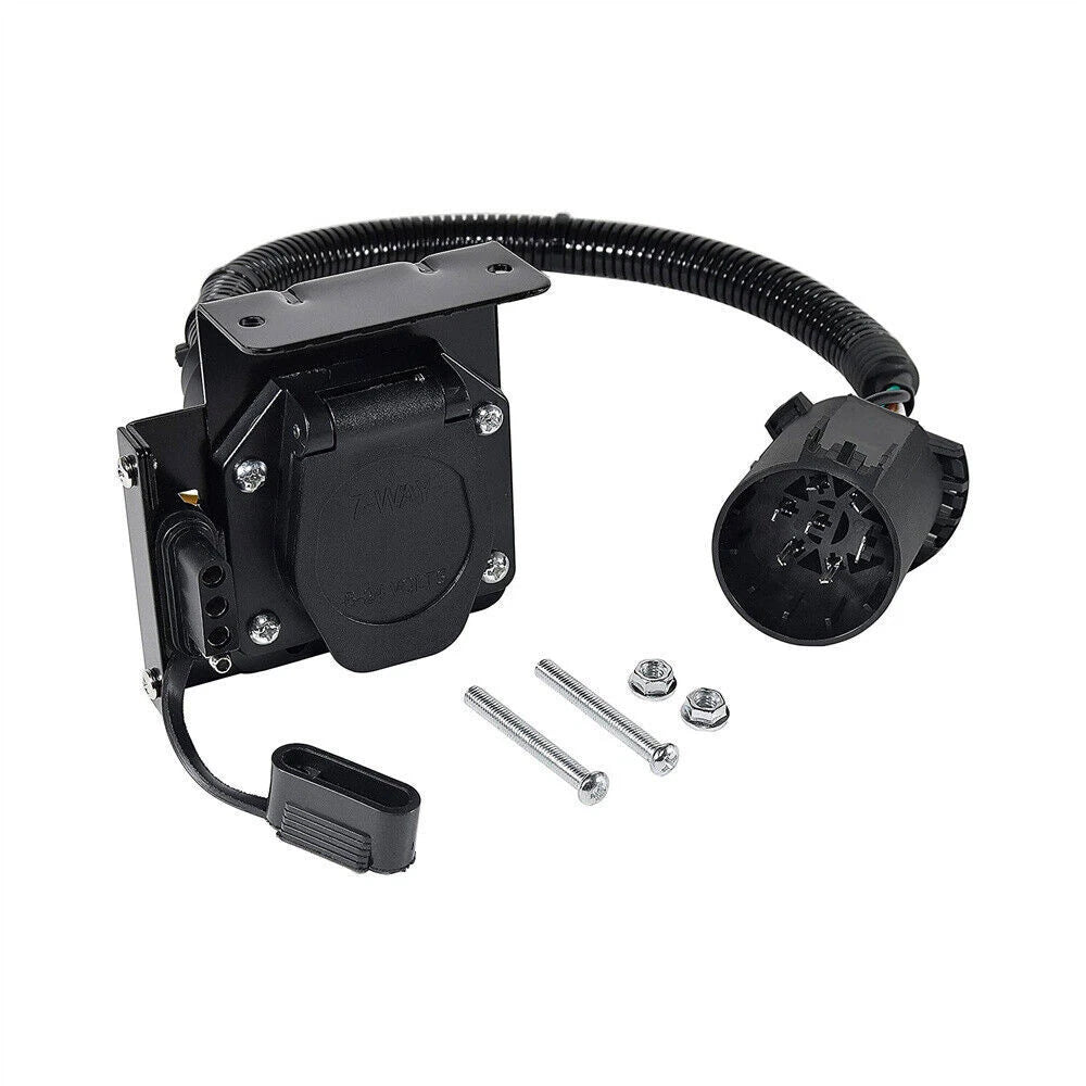 7 Way Trailer Wiring Harness 4 Way Flat Plug Kit for Chevy Silverado 1500 2500 (2007–2018)