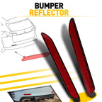 2X LED Rear Bumper Reflector Lamp Brake Light for Lexus Toyota Sienna (K)
