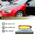 4X LED Side Marker & Red Reflector Lights for Mitsubishi Lancer EVO X (2008–2015)