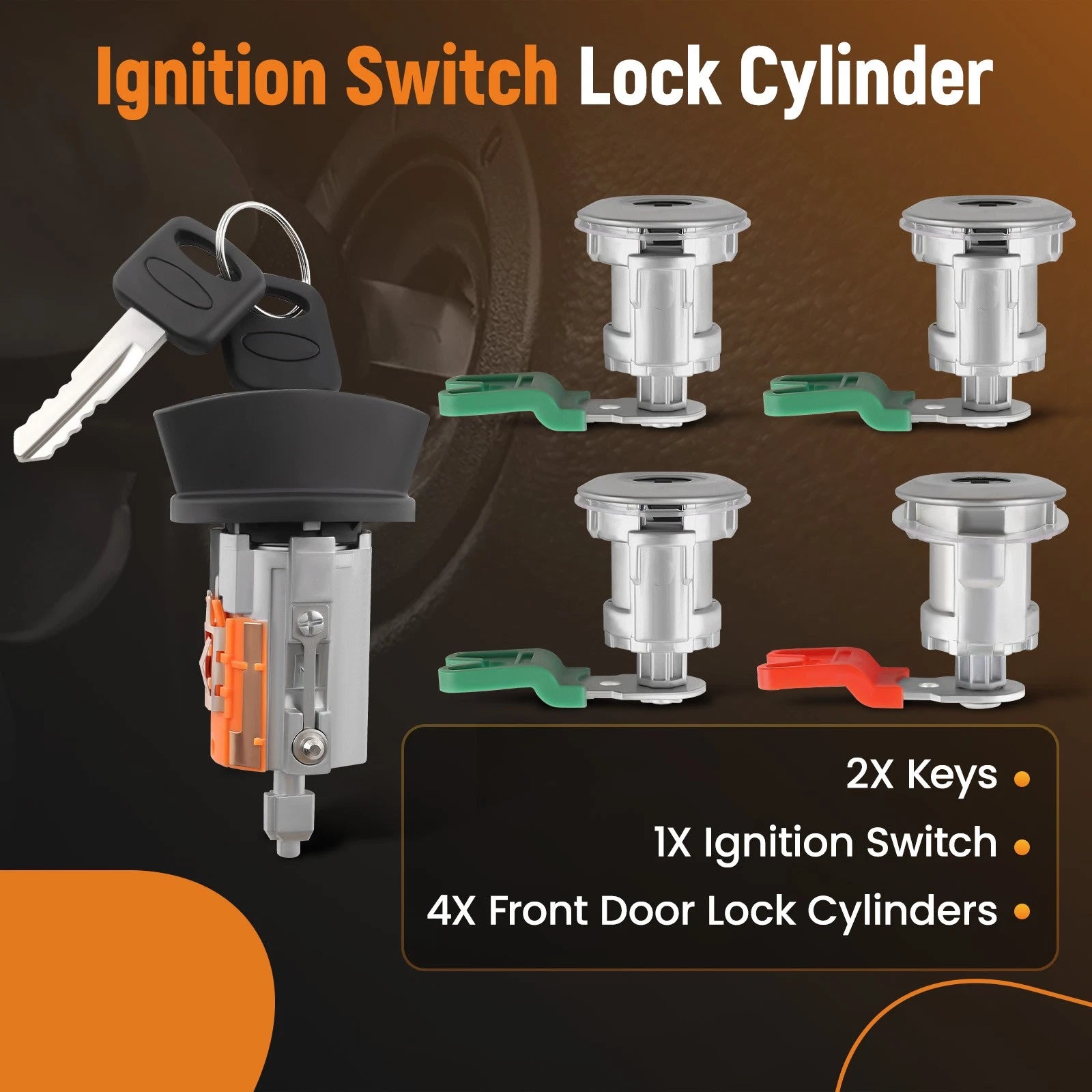 Door Lock Set with 2 Keys for Ford Econoline E150 E250 E350 (1992-2014)