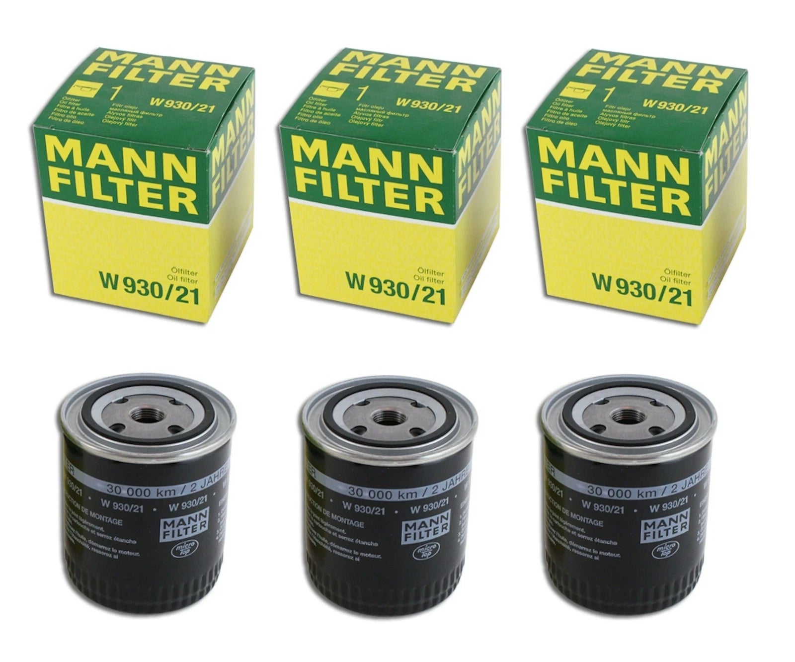 Set of 3 Engine Oil Filters W930/21 for VW Passat Audi 90 A4 Quattro (1990–2005)
