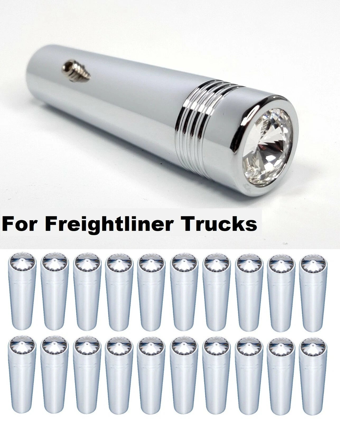 Clear Chrome Toggle Switch Extension Set for Freightliner (2002–2019)