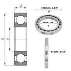 Deep Groove Ball Bearing 65x100x11mm for Scooter Skateboard (P0)