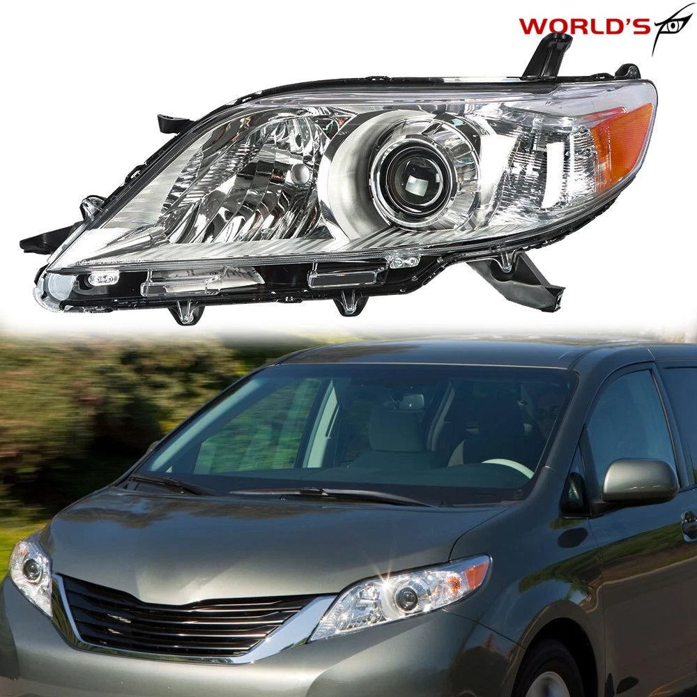 Halogen Headlight for Toyota Sienna (2011–2020) Driver Side Replacement
