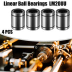Set of 4 LM20UU Linear Ball Bearings for Cars (20mm ID x 32mm OD x 42mm)