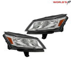 Set of 2 Halogen Headlights for Chevrolet Traverse (2013–2017) Black Chrome