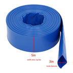3" x 100 Ft Blue PVC Lay Flat Hose for Various Applications