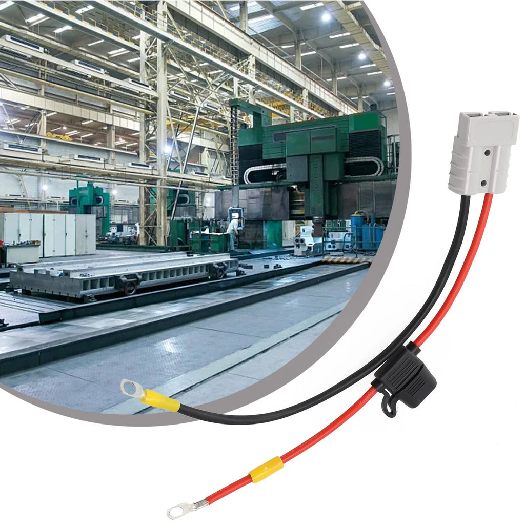 30CM 50Amp Connector Cable Kit with M8 & 10A Fuse for Forklift