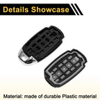 4 Button Key Fob Shell Case for Hyundai Palisade (2020-2022) Black Silver Tone